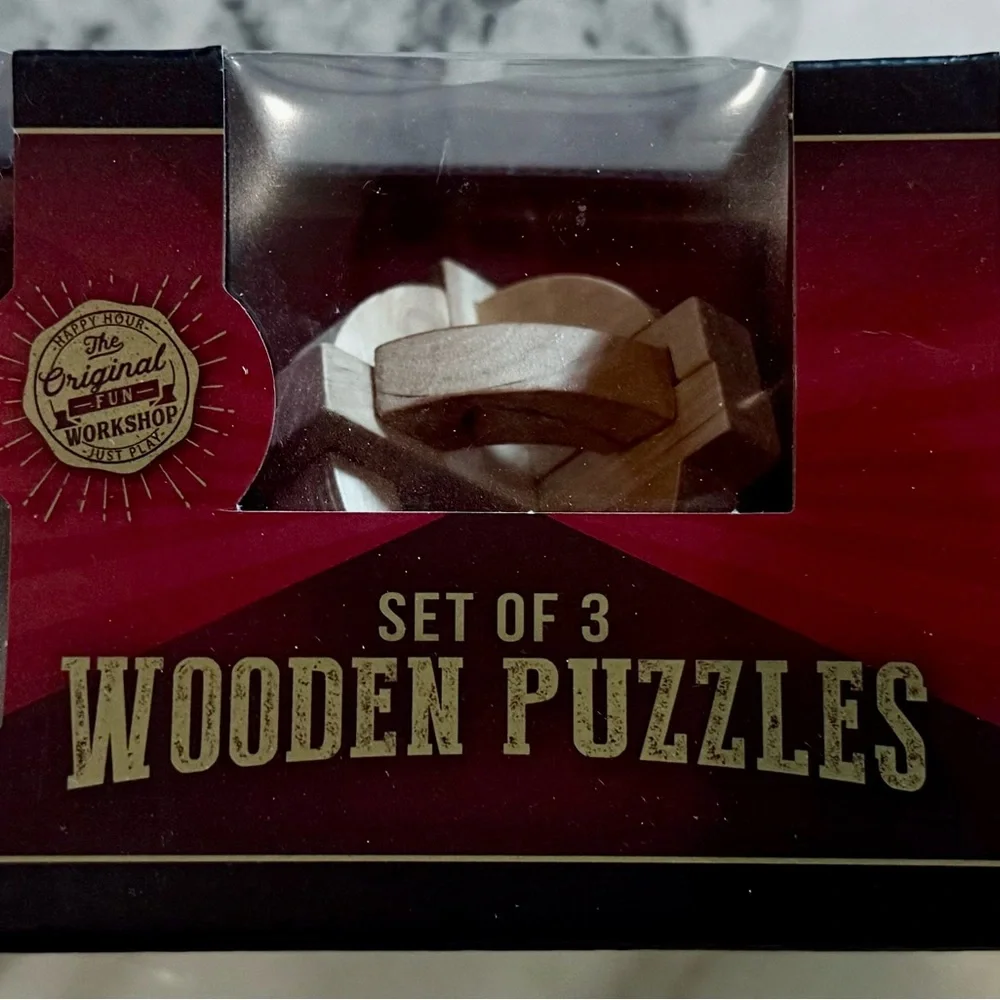 The Original Fun Workshop Set of 3 Wooden Puzzles, NIB